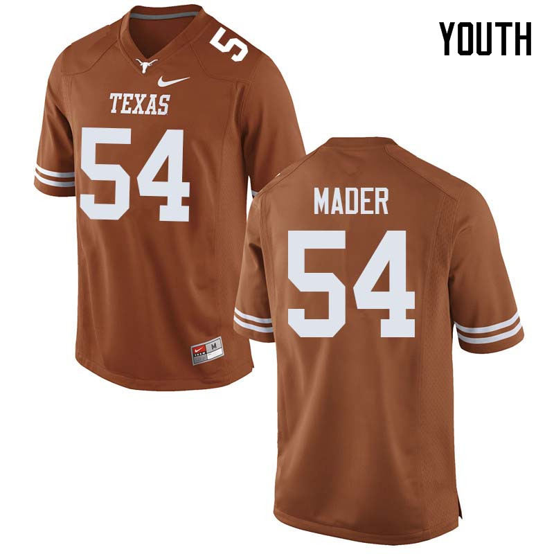 Youth #54 Justin Mader Texas Longhorns College Football Jerseys Sale-Orange